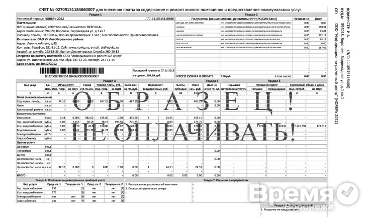 В ближайшие дни воронежцы получат квитанции на оплату коммуналки нового образца
