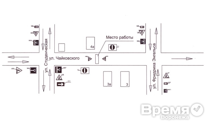 В Воронеже на четыре дня перекроют движение по улице Чайковского