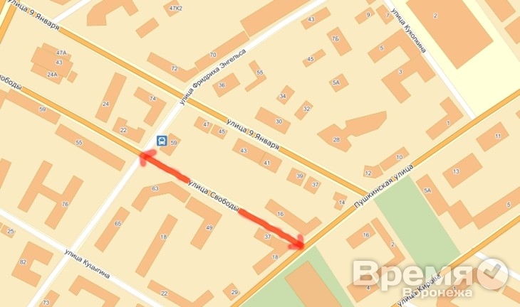 В Воронеже на месяц перекроют движение по одной из центральных улиц города
