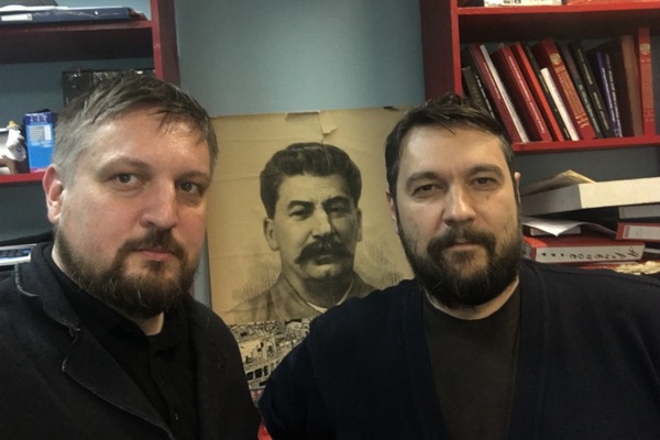 Сергей Борисов в редакции газеты «Завтра» с Андреем Фефеловым