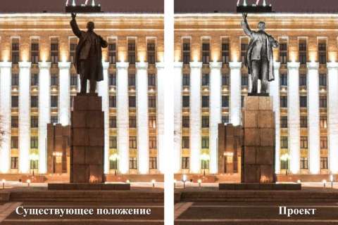 В Воронеже подсветят памятник Ленину на главной площади города
