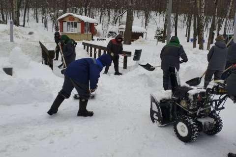 В Воронеже на борьбу с последствиями снегопада вышли сотрудники экологических предприятий