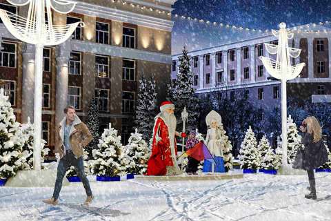 В Воронеже ищут подрядчика для оформления площади Ленина к Новому году