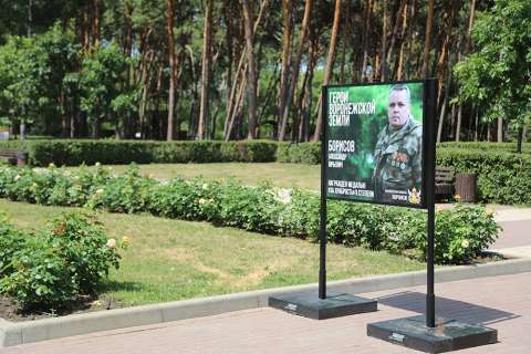 В Воронежском «Динамо» и «Алых парусах» установили баннеры с героями СВО