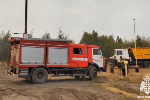 Пожарные в 3 раза нарастили группировку для тушения возгорания в районе Семилукских выселок Воронежской области