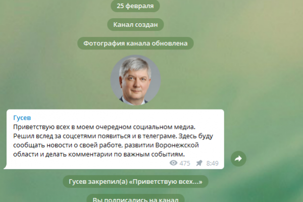 Губернатор Воронежской области завел свой телеграм-аккаунт Губернатор Воронежской области завел свой телеграм-аккаунт