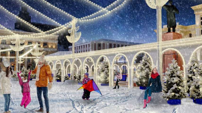 Мэр Воронежа опубликовал новогоднее оформление площади Ленина