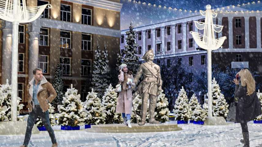 Мэр Воронежа опубликовал новогоднее оформление площади Ленина