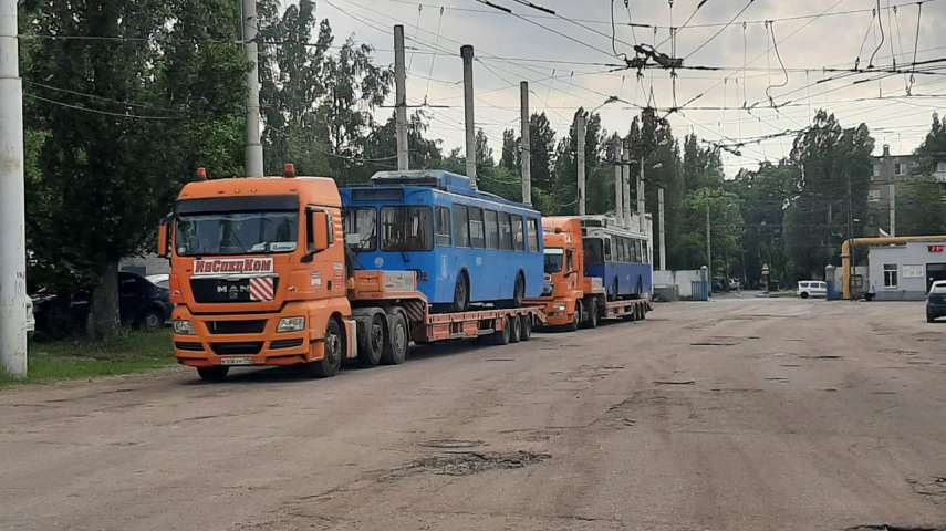В Воронеж привезли подаренные московские троллейбусы В Воронеж привезли подаренные московские троллейбусы