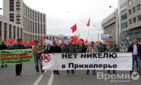 Противники добычи никеля в Воронежской области вышли с плакатами на «Марше миллионов»