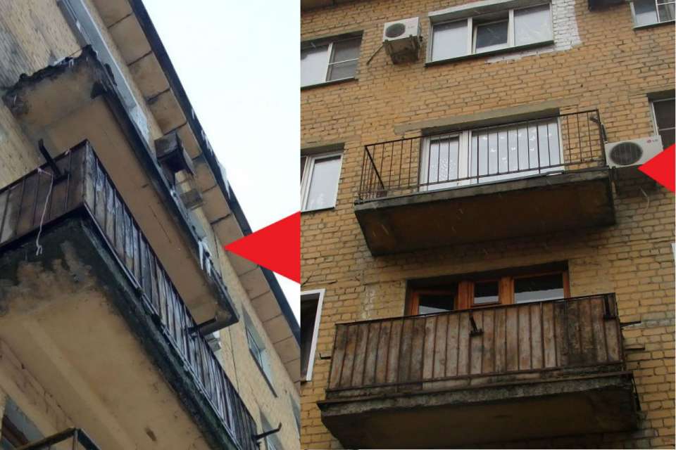 Воронежской УК пришлось экстренно починить аварийный балкон 
