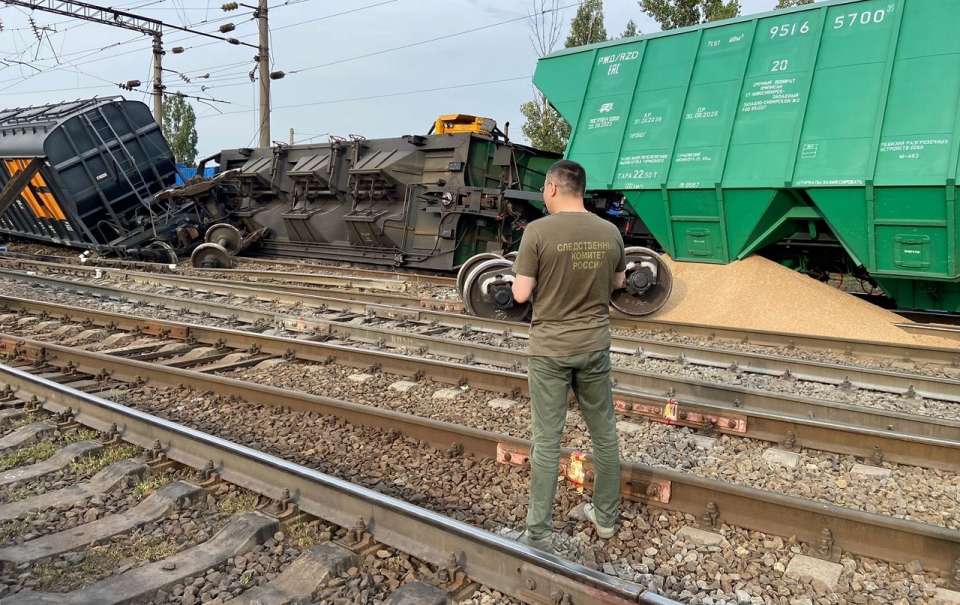 Причину схода восьми вагонов с зерном в Воронежской области назвал Следственный комитет 