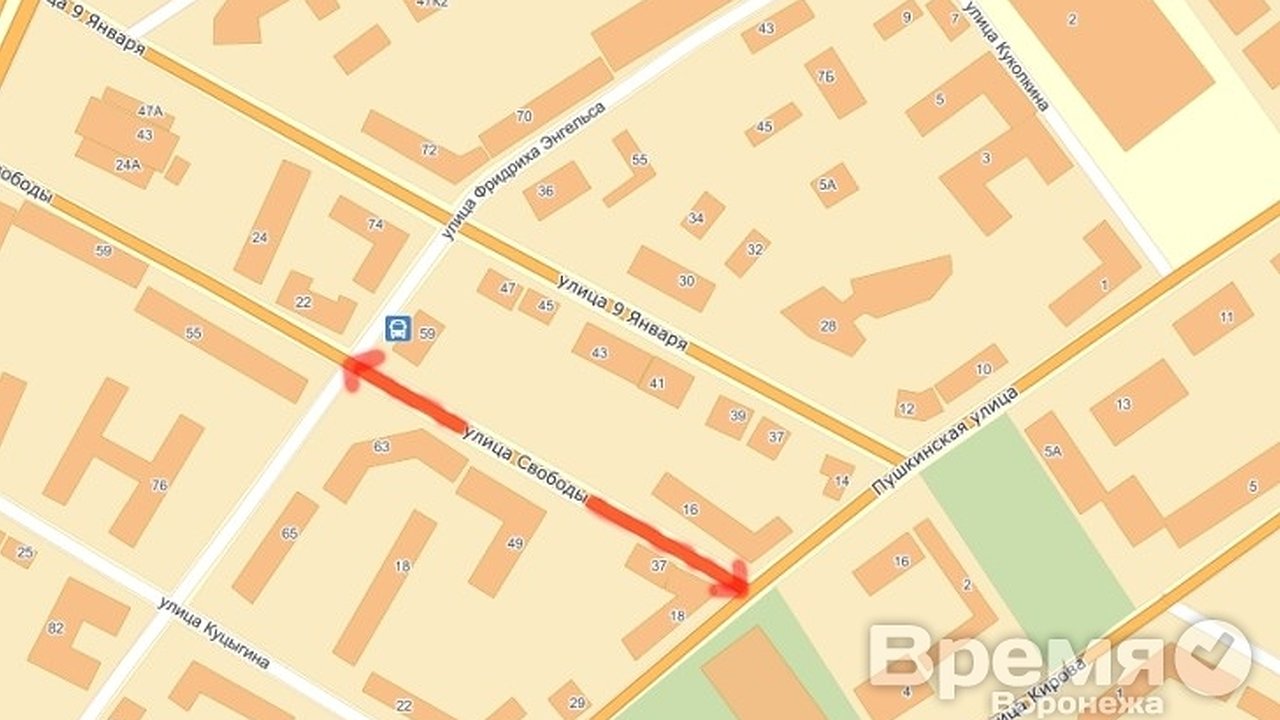 Главная картинка новости: В Воронеже на месяц перекроют движение по одной из центральных улиц города