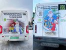 Дед Мороз предупреждает: воронежские маршрутки украсили тематические открытки о соблюдении правил безопасности 