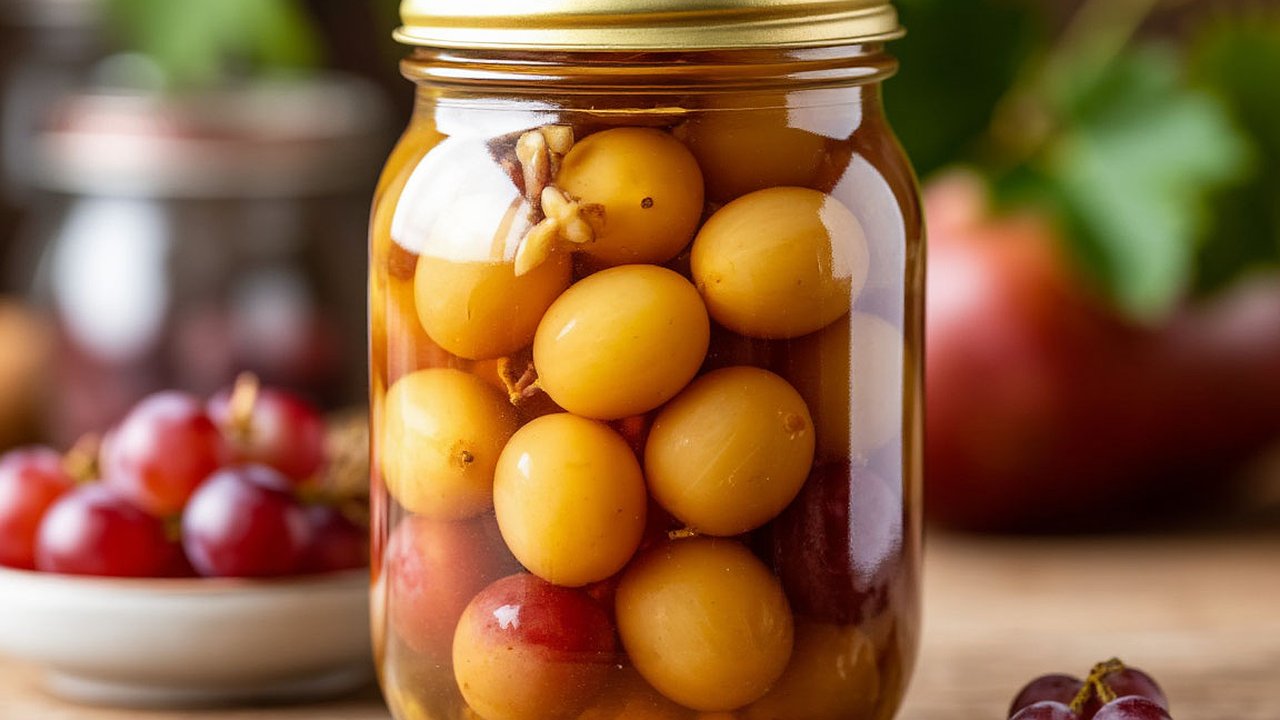 Главная картинка новости: Маринованный виноград: необычная закуска для тех, кто любит удивлять
