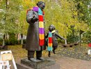 В Воронеже памятник Маршаку нарядили в шарф к открытию фестиваля его имени