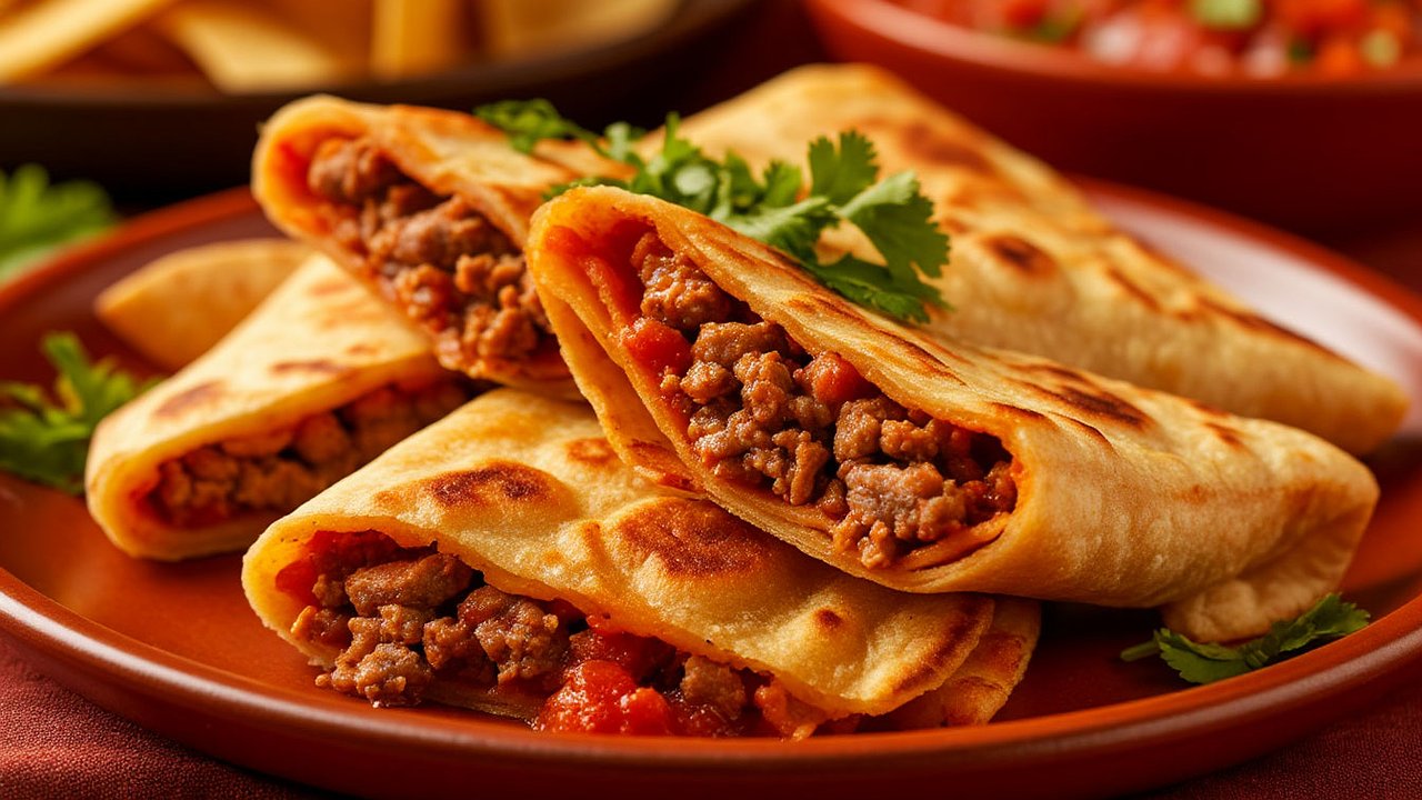 Главная картинка новости: Ароматные лепешки с мясом: рецепт для сковороды