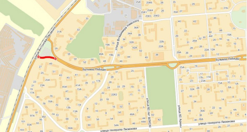 В Воронеже перекрыто движение по левому въезду на бульвар Победы