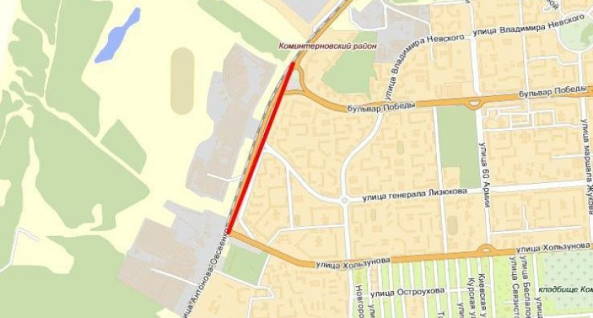 В Воронеже на выходные перекроют очередной участок улицы Антонова-Овсеенко