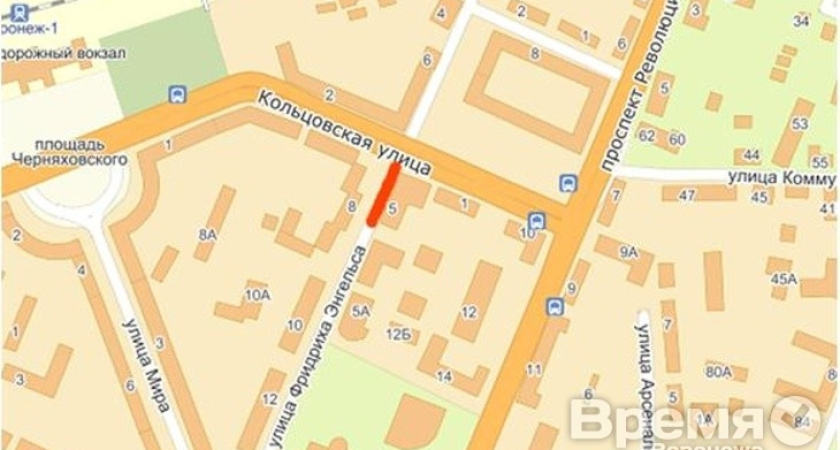 В Воронеже на две недели перекроют часть улицы в центре города