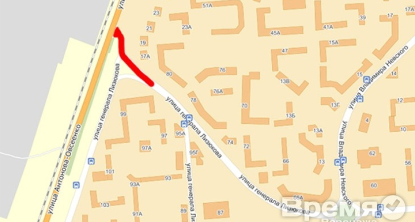 В Воронеже на неделю перекроют участок дороги на Лизюкова