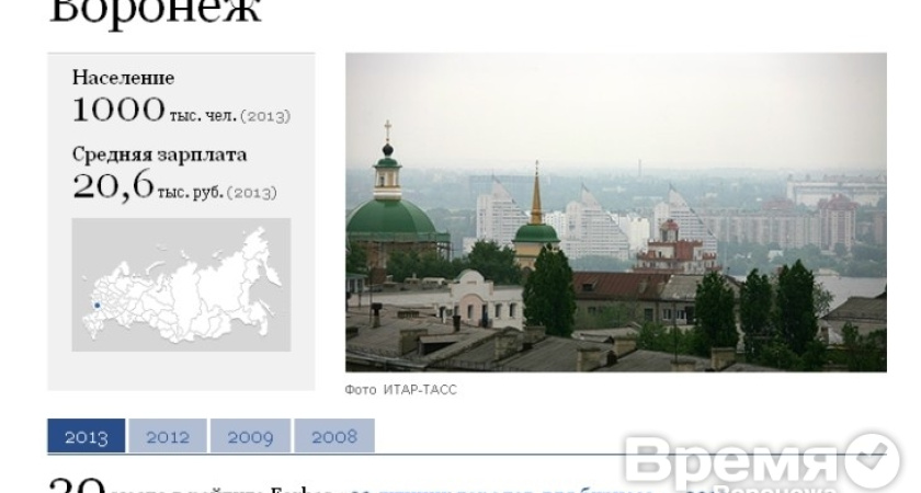 Воронеж вошел в ТОП-20 удобных для ведения бизнеса городов по версии «Forbes»