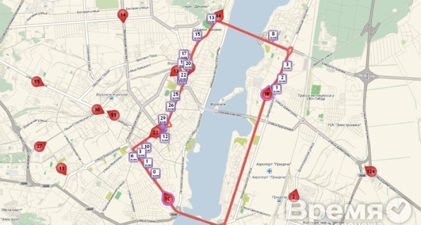 Воронежцы в режиме онлайн могут отследить движение автобусов и маршруток