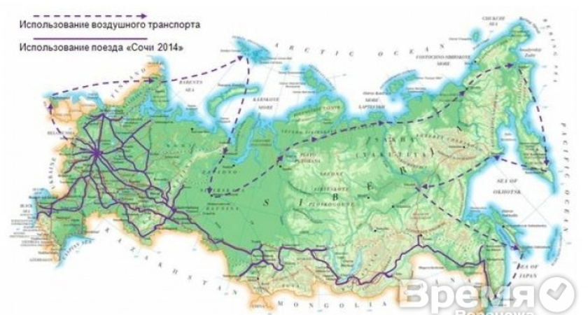 В кортеж эстафеты Олимпийского огня не попал ни один отечественный автомобиль