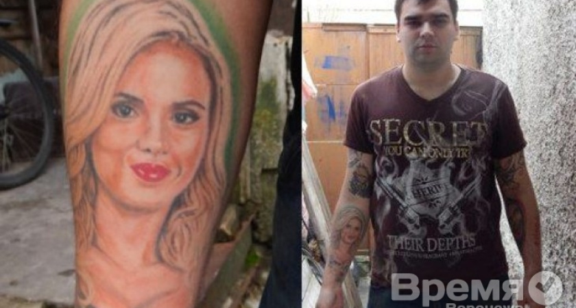 Воронежец на руке сделал татуировку в виде Анны Семенович