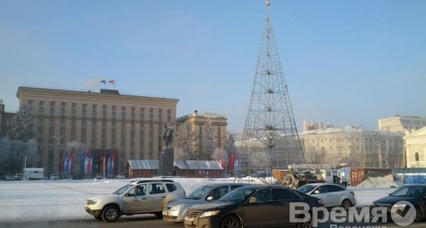 От главной городской ёлки на площади Ленина остался лишь каркас