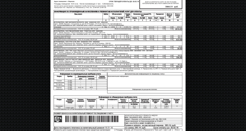 Воронежцы получат новые квитанции от ЕПСС ЖКХ 