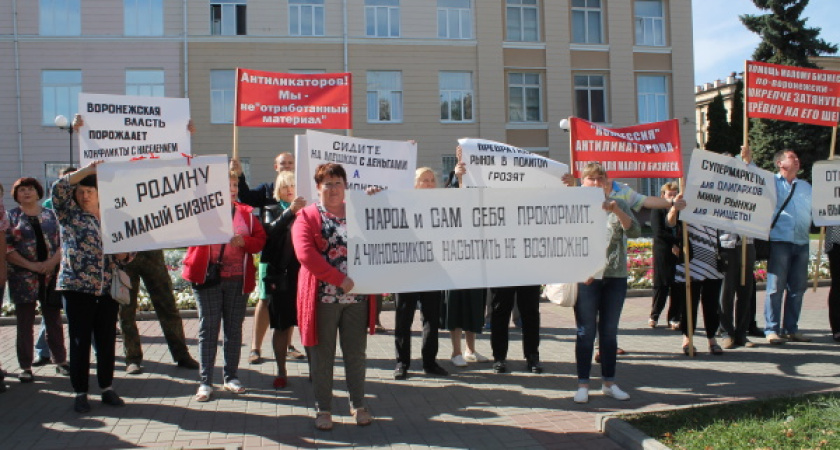 Воронежские предприниматели пикетировали мэрию 