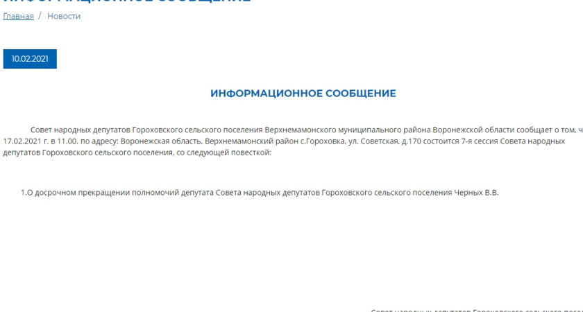 Депутат воронежского села лишилась мандата из-за закона о коррупции 