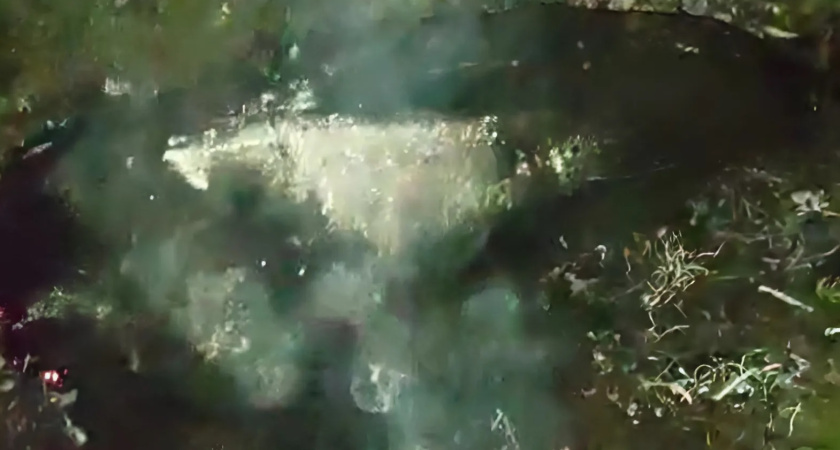 Сбитый дымящийся беспилотник сняли на видео воронежцы