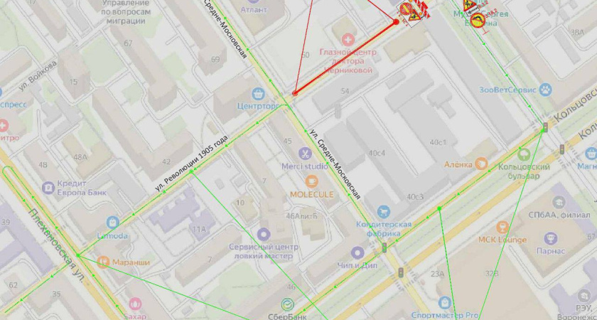 Перекрытие улицы в центре Воронежа продлено из-за затянувшегося ремонта 