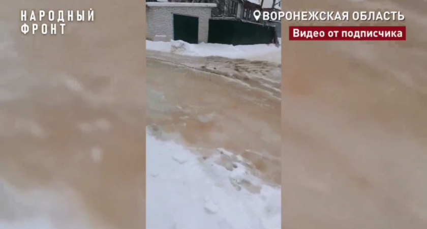 Неисправная канализация превратила улицу в Воронеже в фекальную реку