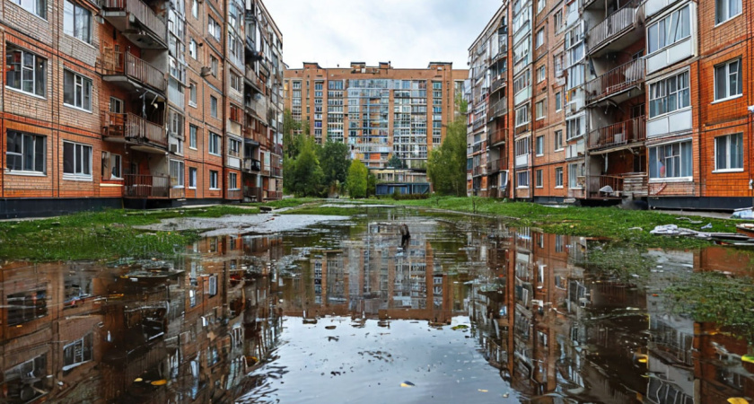 Очередной потоп произошел в Коминтерновском районе Воронежа