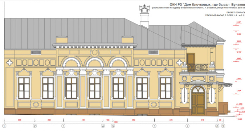 УООКН согласовало проектную документацию по восстановлению Дома купцов Клочковых в Воронеже