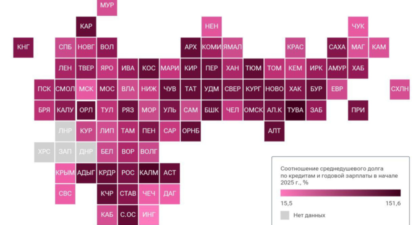 Воронежская область оказалась на 36 месте в рейтинге закредитованности населения