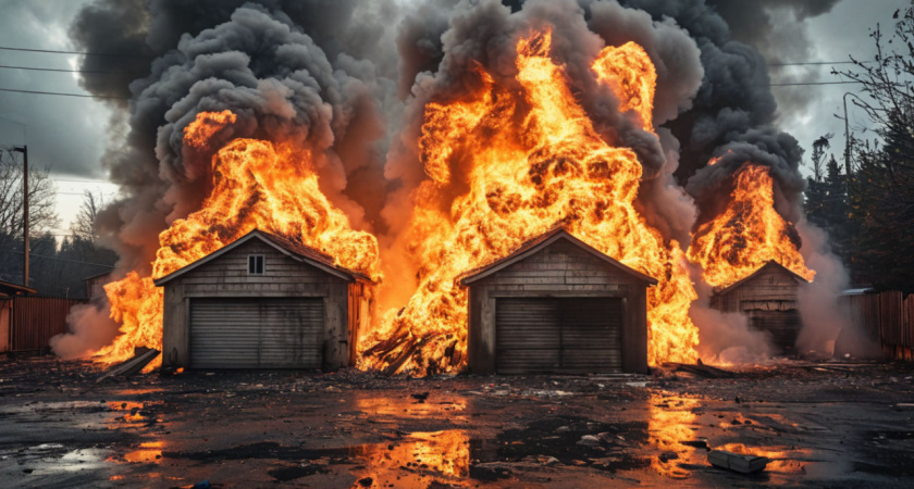 Пожарные потушили крупное возгорание на улице 9 января в Воронеже