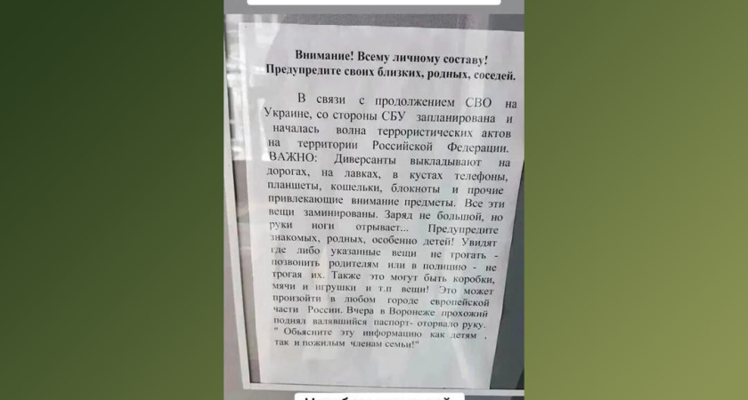 В Воронежской области разоблачили фейк о заминированных предметах на дорогах