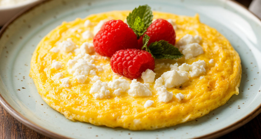 Нежный творожный омлет на завтрак за 5 минут: пара яиц и пачка творога