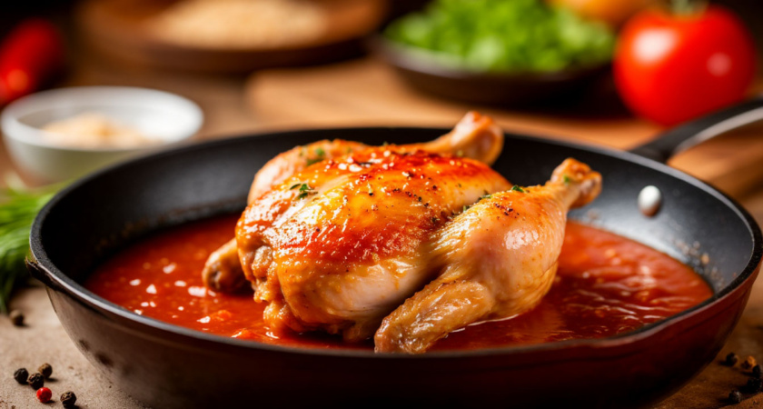 Курица «по-еврейски» с луковым соусом: нежно, просто и недорого