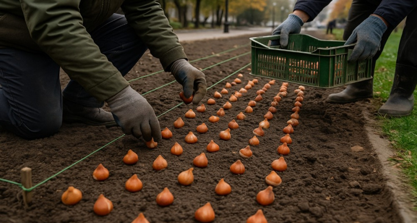 В Воронеже начали высаживать 105 тысяч тюльпанов для весеннего цветения