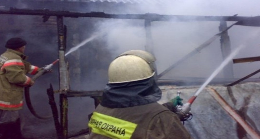 В селе Сухая Березовка Бобровского района пожар уничтожил нежилой дом