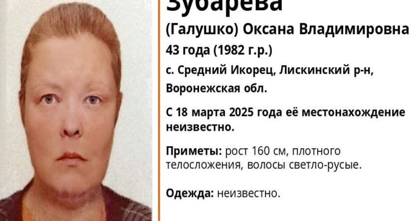 В Воронежской области проходят поиски пропавшей жительницы Лискинского района