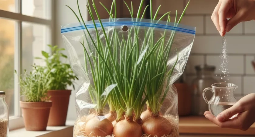 Забудьте про грядки: как круглый год иметь свежий лук под рукой с помощью пакета, опилок и пяти минут времени
