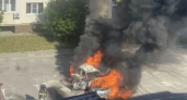В воронежском ЖК «Рождественский» пожар уничтожил легковой автомобиль