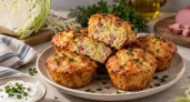 Капусту больше не жарю обычными оладьями: раскладываю по формочкам и делаю кексы — сочные и ароматные