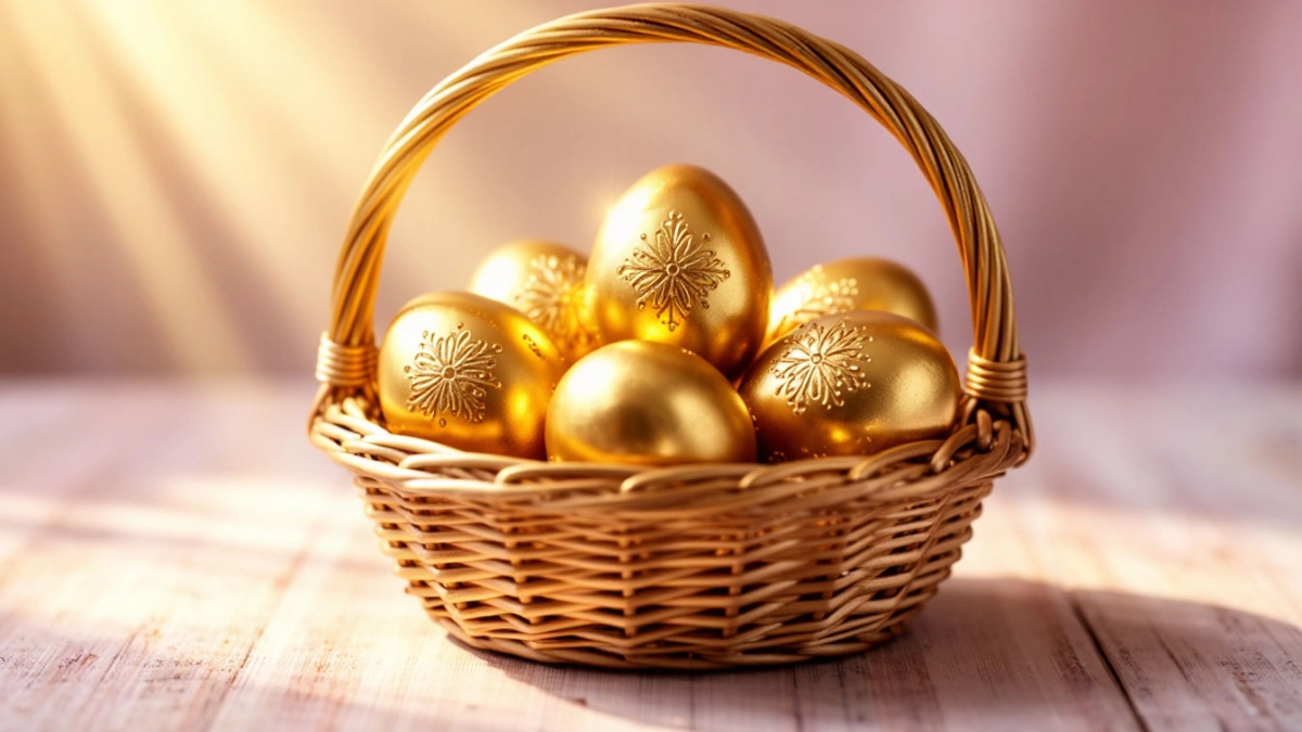Золотые яйца на Пасху: проще, чем кажется, и смотрится как в царских палатах